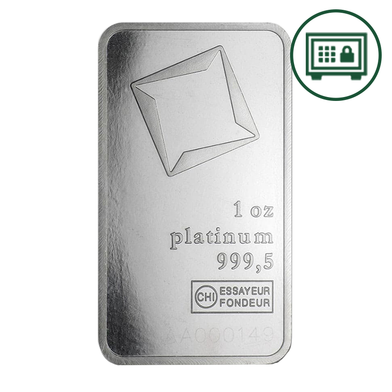 Image for 1 oz Valcambi Platinum Bar - Secure Storage from TD Precious Metals